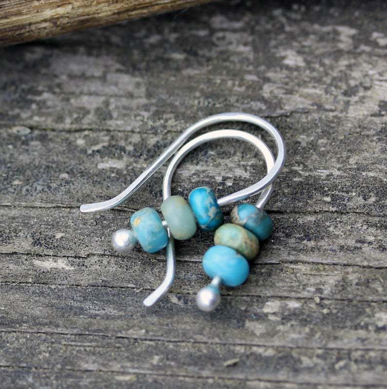 Pendientes de perlas en turquesa