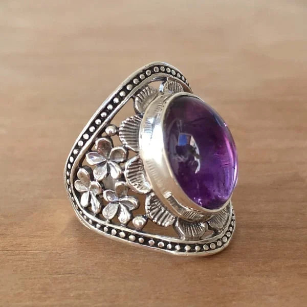 Anillo Flor Lila Edelstein
