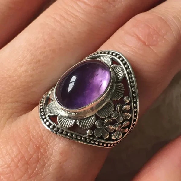 Anillo Flor Lila Edelstein