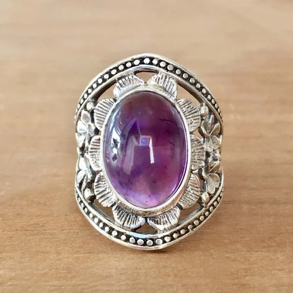 Anillo Flor Lila Edelstein