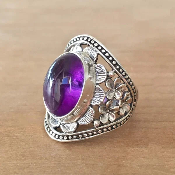 Anillo Flor Lila Edelstein