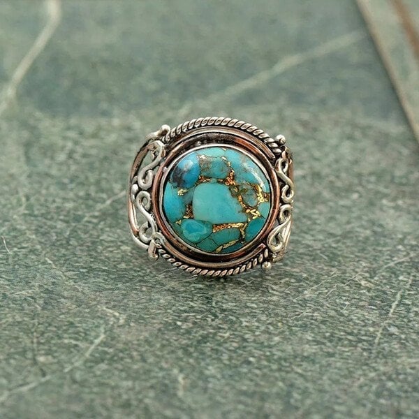 Anillo boho turquesa
