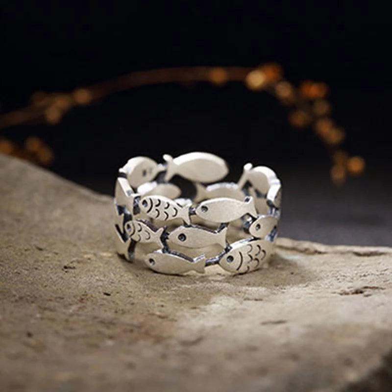 Anillo pez plata