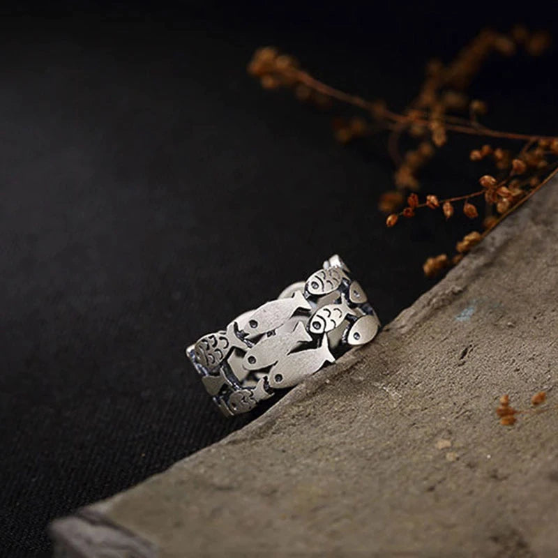 Anillo pez plata