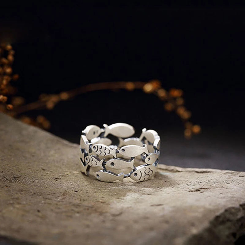 Anillo pez plata