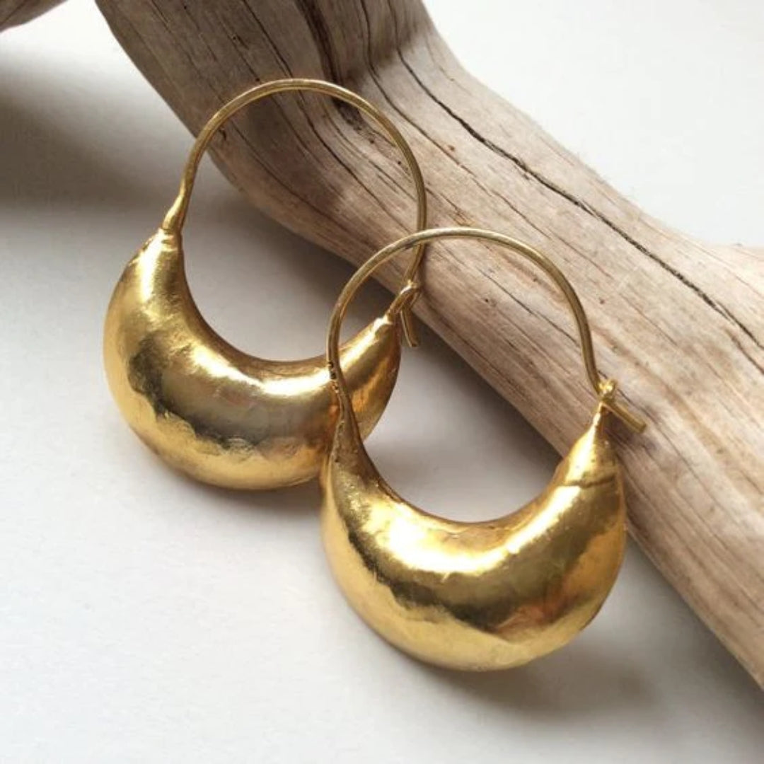 Pendientes de cesta de oro vintage