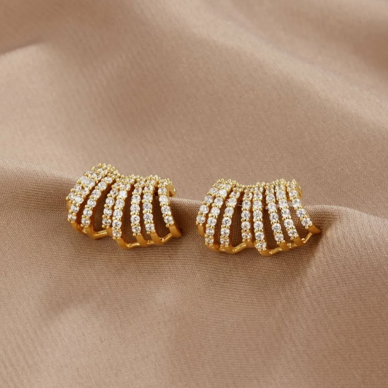Pendientes de aro de perlas en oro