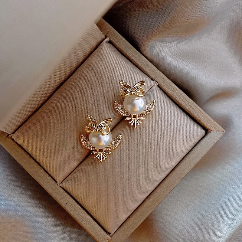 Pendientes búho en oro
