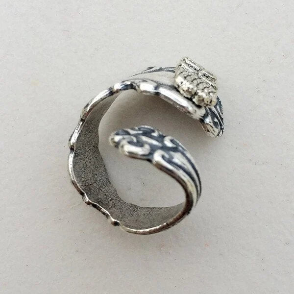 Anillo de cuchara de búho ajustable
