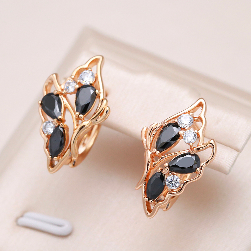 Pendientes de cristal negro