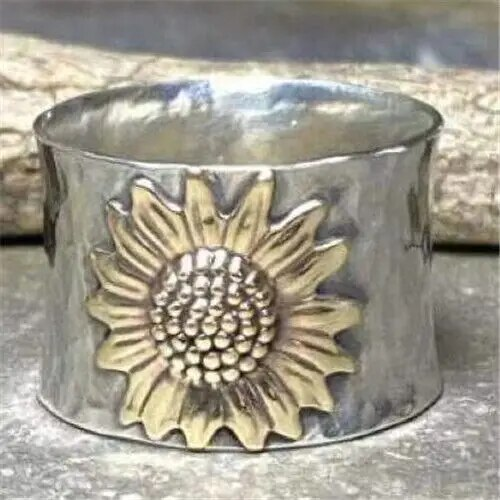 Anillo Sonnenblumen en oro vintage