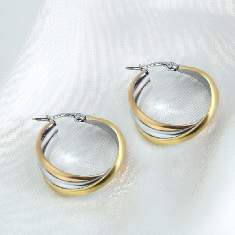 Pendientes boho de plata y oro