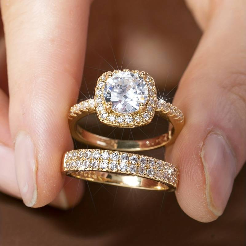 Anillos vintage de oro brillante