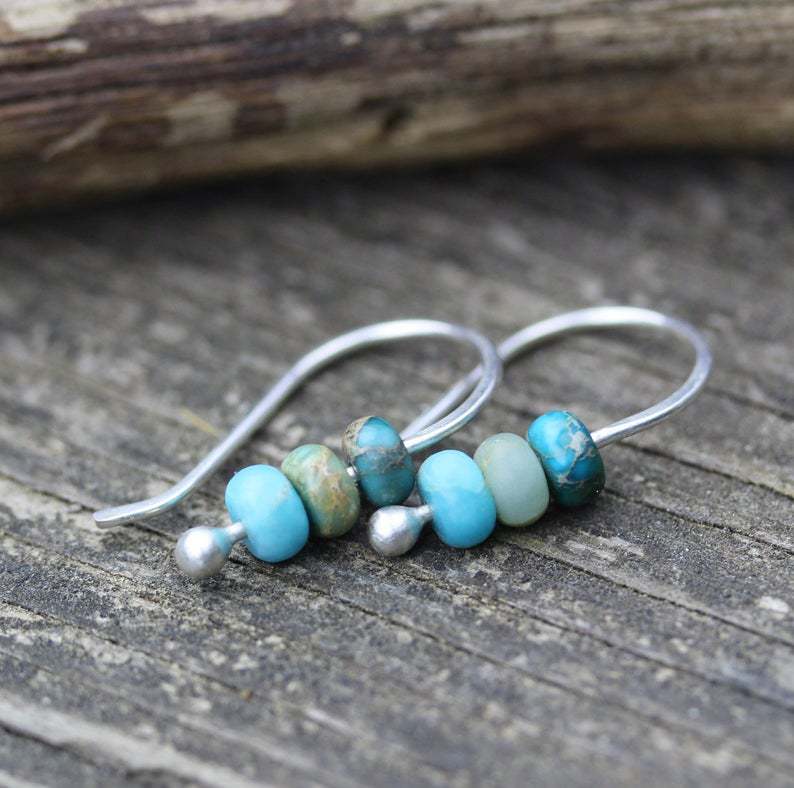 Pendientes de perlas en turquesa