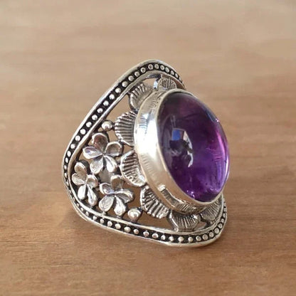 Anillo Flor Lila Edelstein