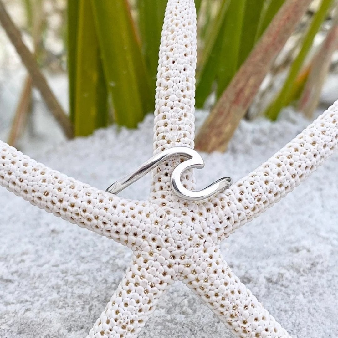 Anillo de olas de mar de plata