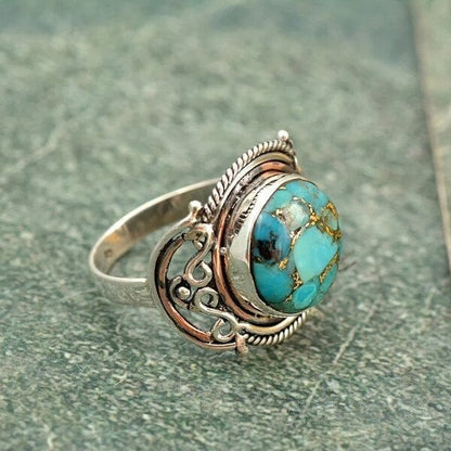 Anillo boho turquesa