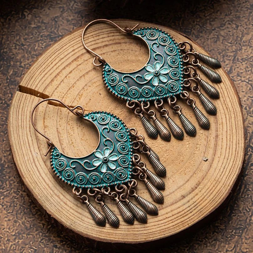 Pendientes Mandala Boho Azul