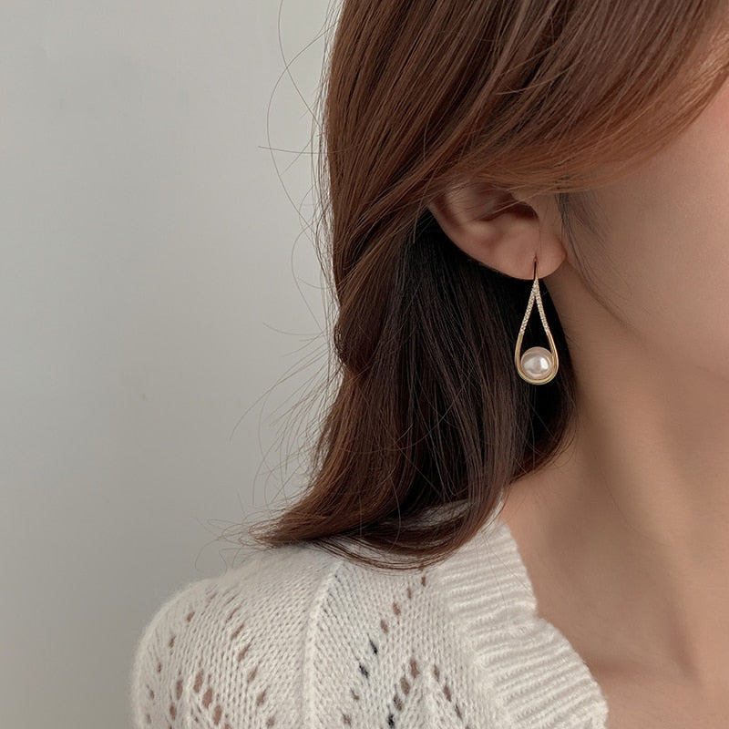 Pendientes de perlas de oro rosa