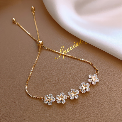 Pulsera margaritas de cristal en oro