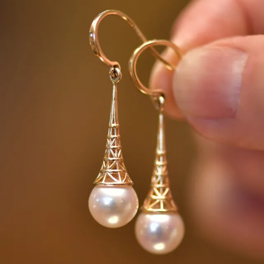 Perlenohrringe vintage en oro
