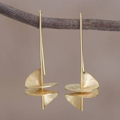 Pendientes vintage de escamas doradas