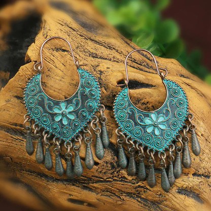 Pendientes Mandala Boho Azul