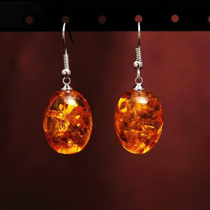Pendientes vintage de cristal de fuego