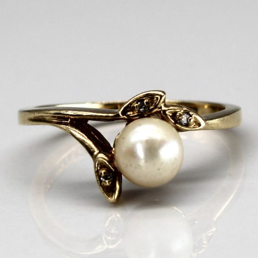 Anillo de perlas de oro estilo vintage